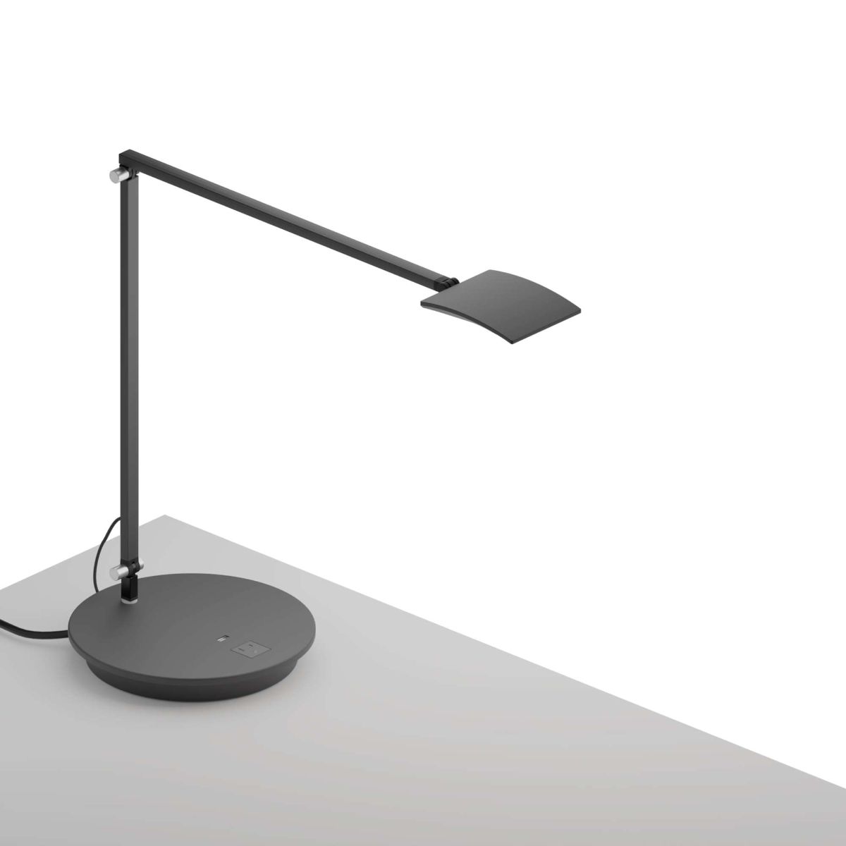 Mosso Pro Metallic Black Contemporary LED Desk Lamp with Power Base - Bees Lighting