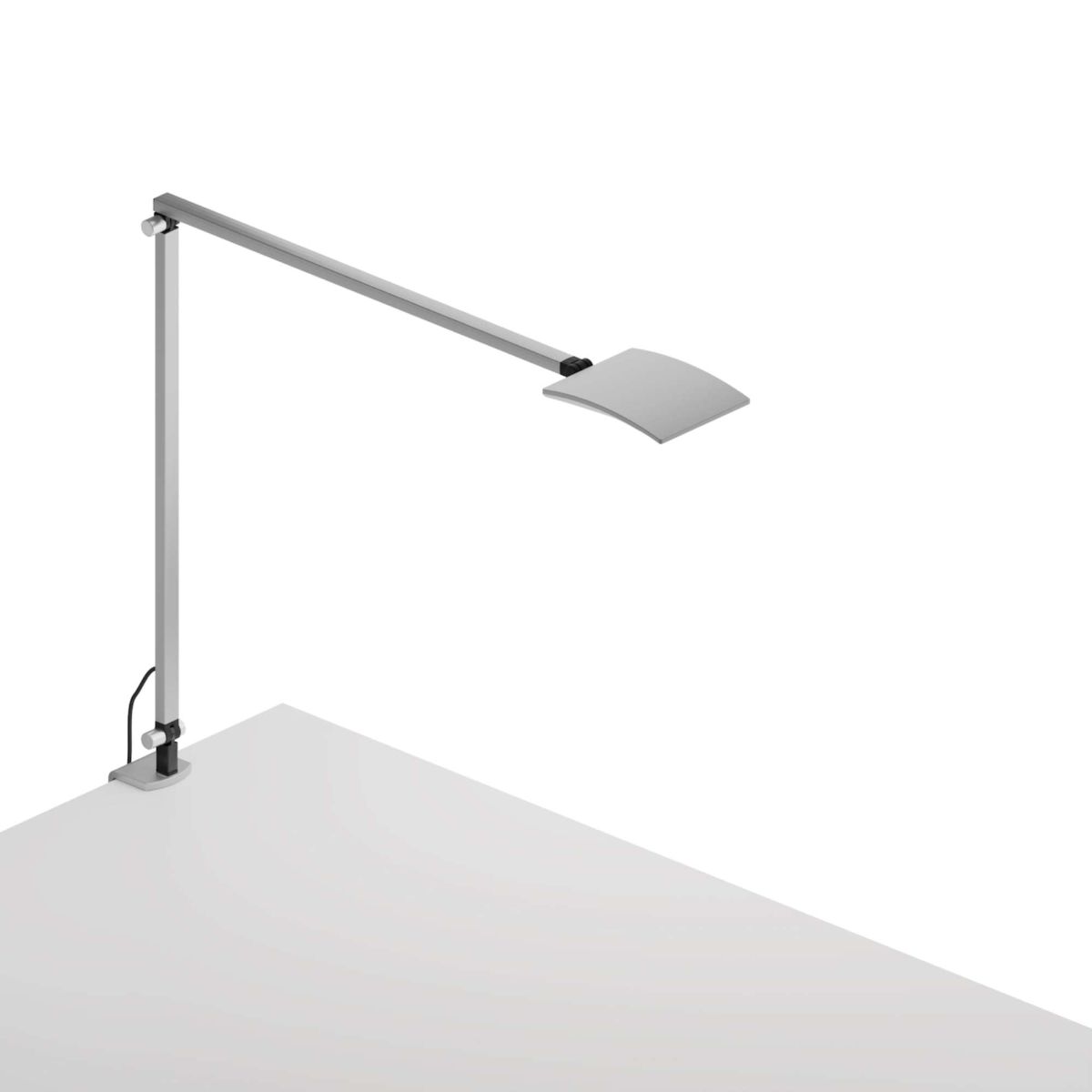 Mosso Pro Silver Contemporary LED Desk Lamp with One-Piece Desk Clamp - Bees Lighting