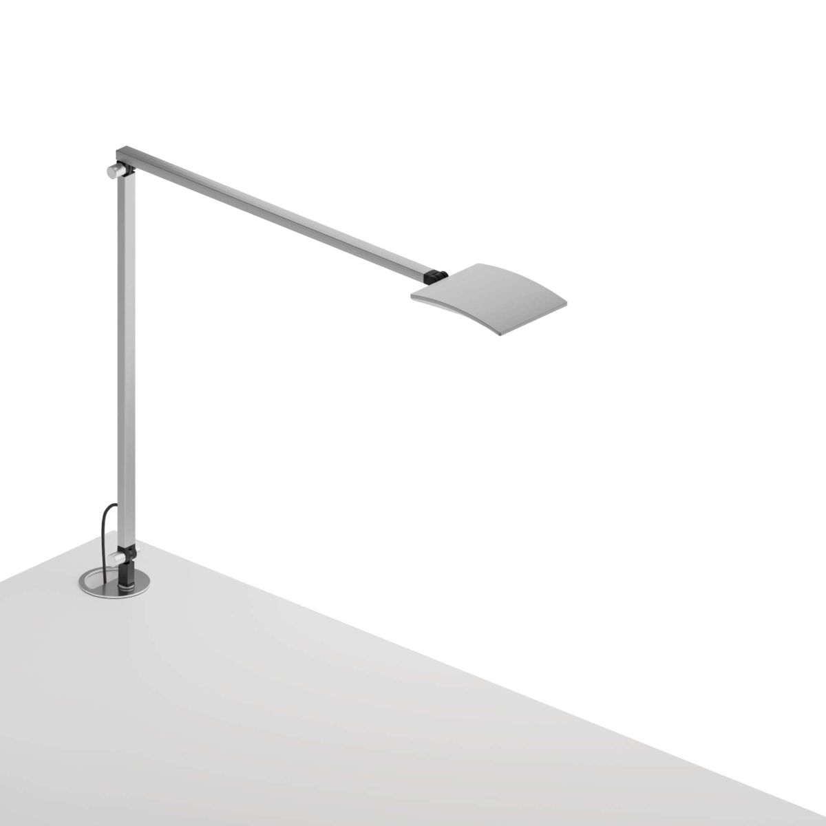 Mosso Pro Silver Contemporary LED Desk Lamp with Grommet Mount - Bees Lighting