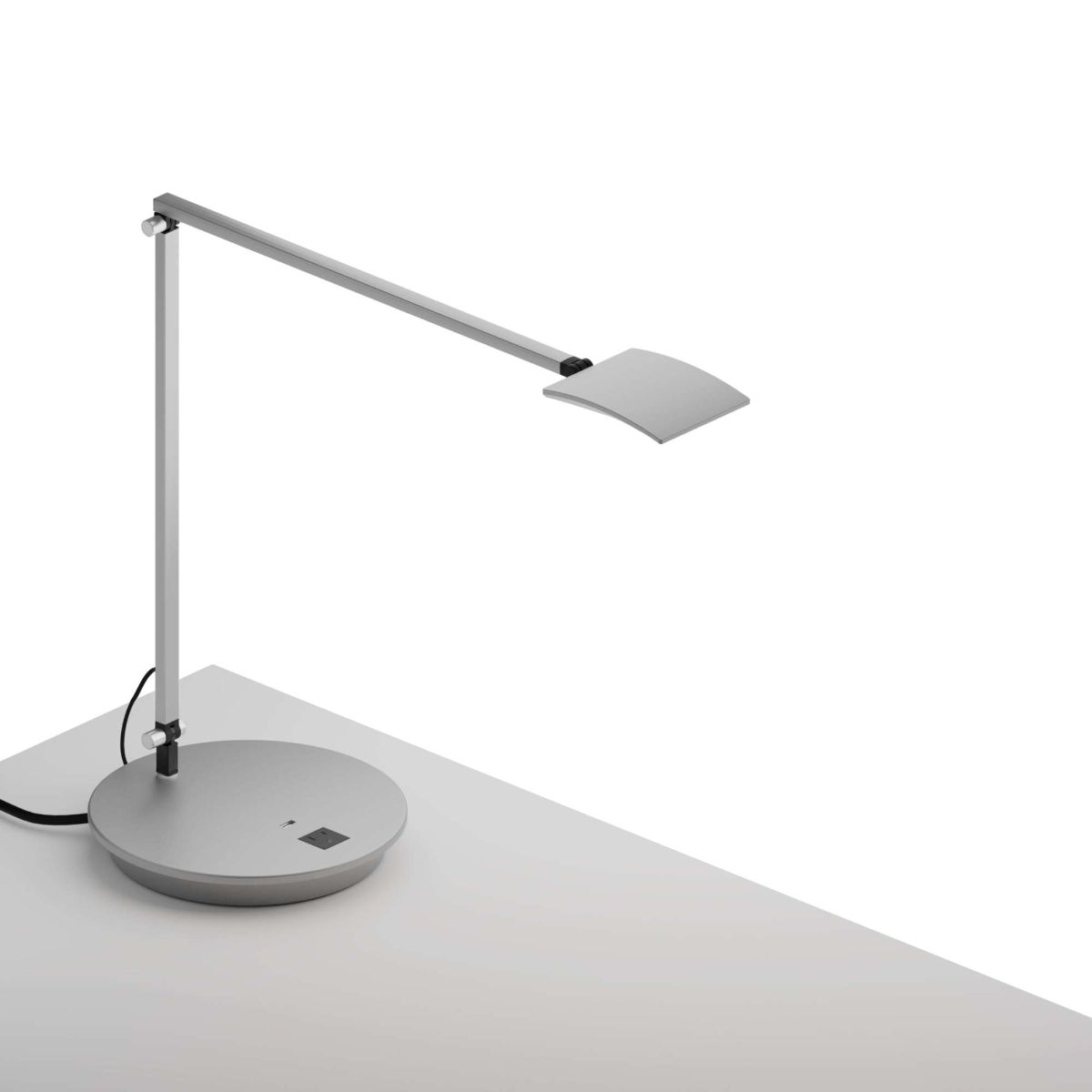 Mosso Pro Silver Contemporary LED Desk Lamp with Power Base - Bees Lighting
