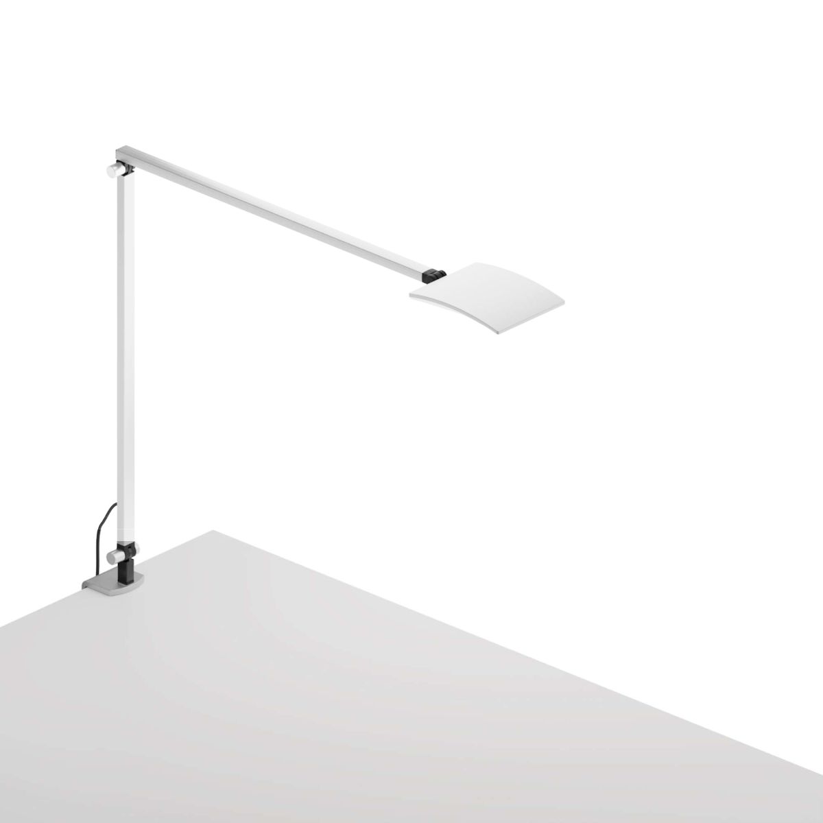 Mosso Pro White Contemporary LED Desk Lamp with Two-Piece Desk Clamp - Bees Lighting