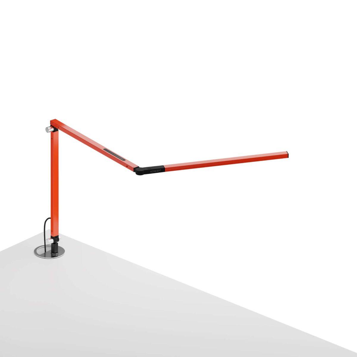Z-Bar Mini Orange Contemporary Neutral White LED Desk Lamp with Grommet Mount