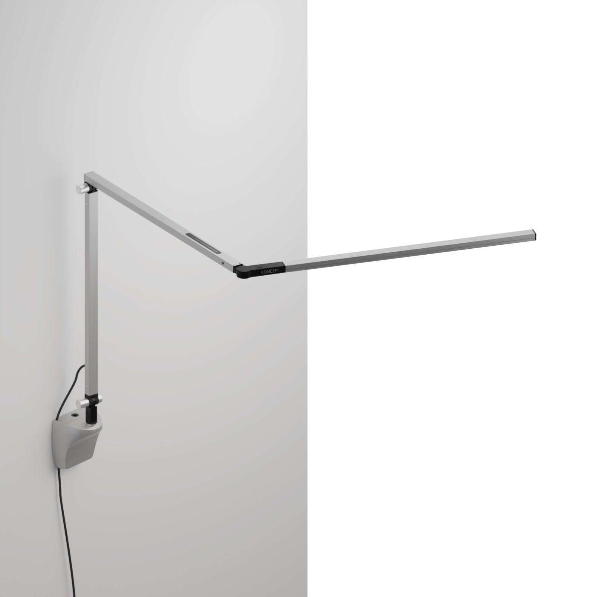 Z-Bar Slim Contemporary LED Swing Arm Wall Lamp 4500K, Silver finish