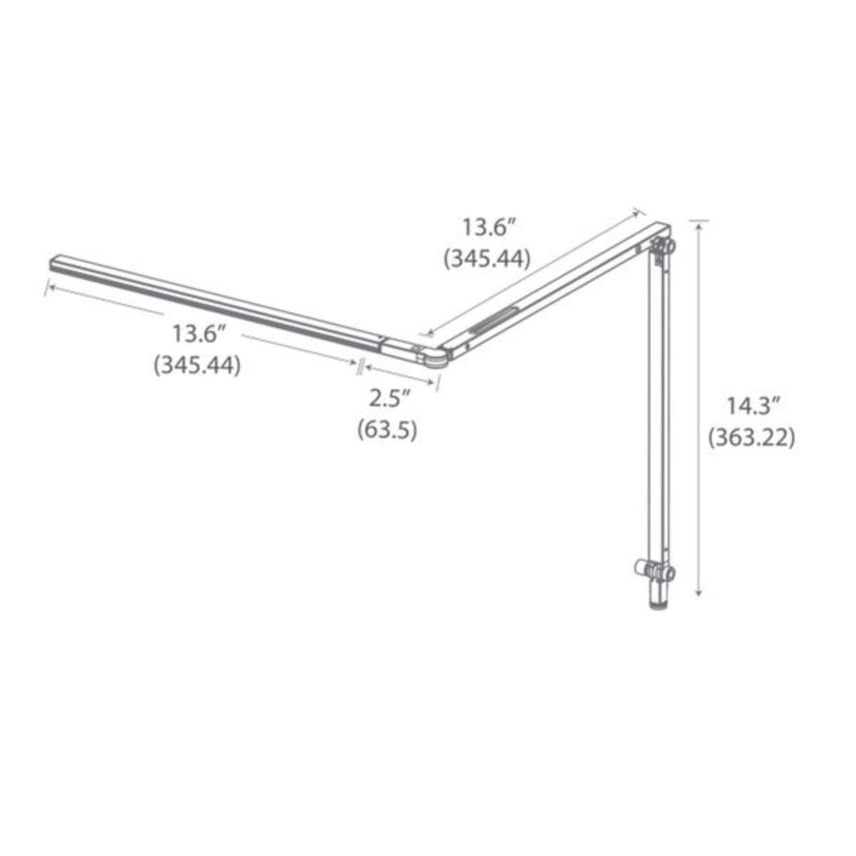 Z-Bar Slim Contemporary LED Swing Arm Wall Lamp 3500K, Silver finish