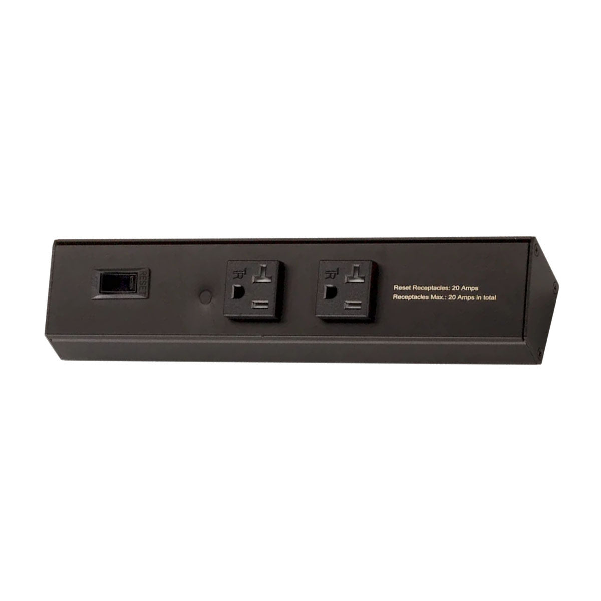 Atom 10" Under Cabinet Power Strip with 2 Receptacles, Black - Bees Lighting