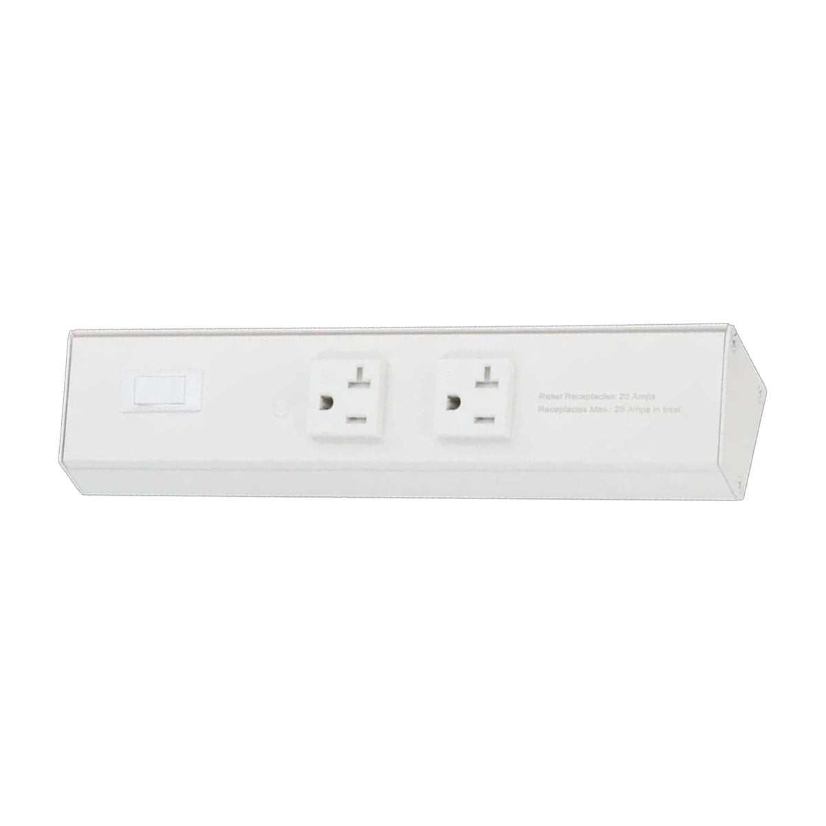 Atom 10" Under Cabinet Power Strip with 2 Receptacles, White - Bees Lighting