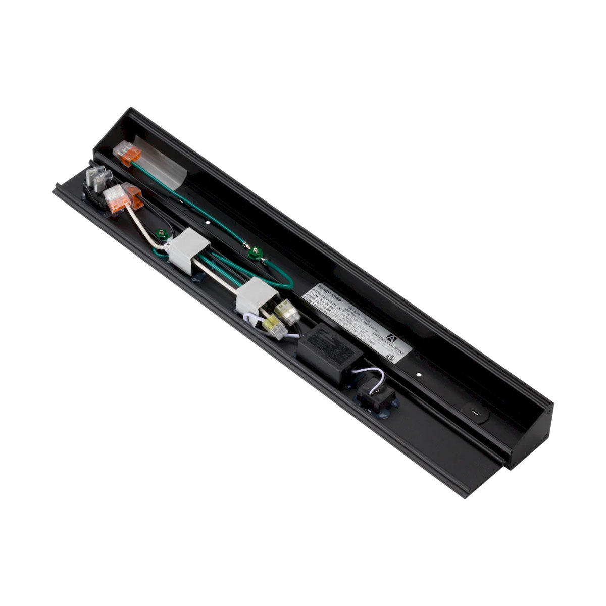 Atom 18" Under Cabinet Power Strip with 2 Receptacles and USB Ports, Black - Bees Lighting