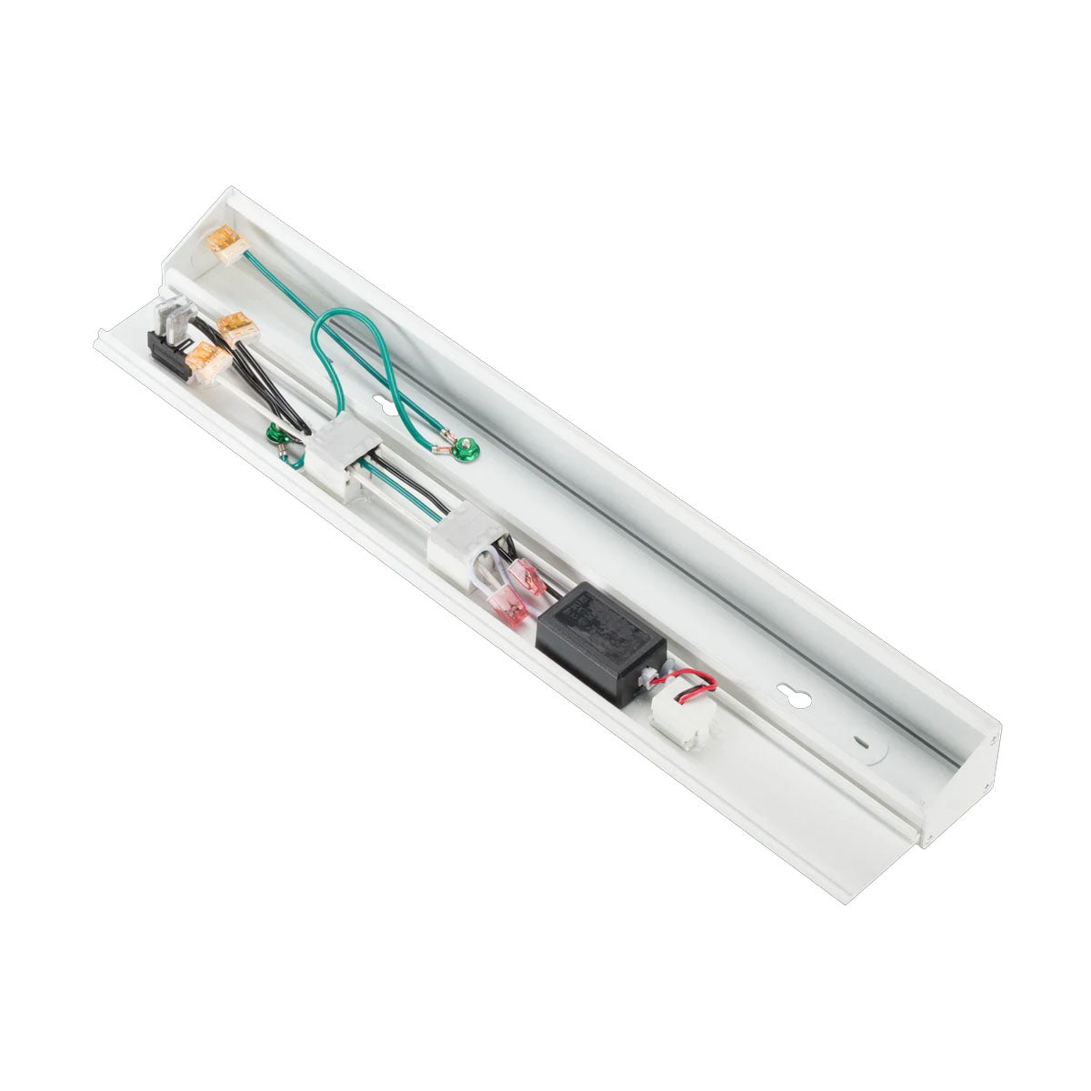 Atom 18" Under Cabinet Power Strip with 2 Receptacles and USB Ports, White - Bees Lighting