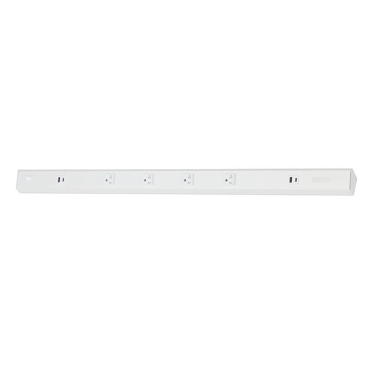 Atom 36" Under Cabinet Power Strip with 4 Receptacles and USB Ports, White - Bees Lighting