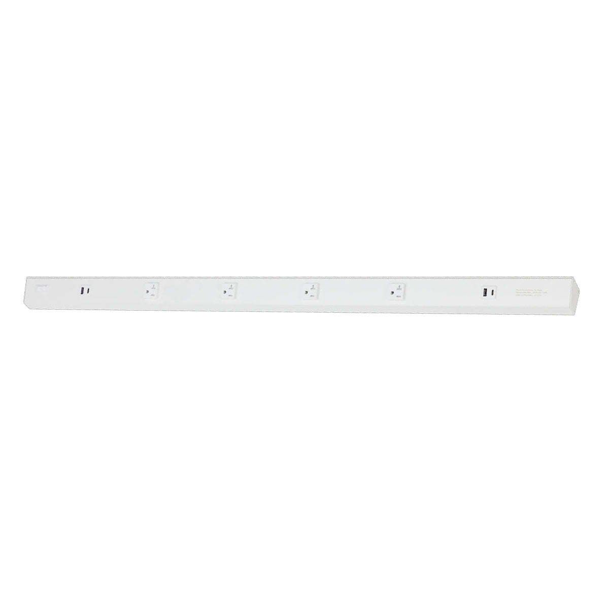 Atom 40" Under Cabinet Power Strip with 4 Receptacles and USB Ports, White - Bees Lighting