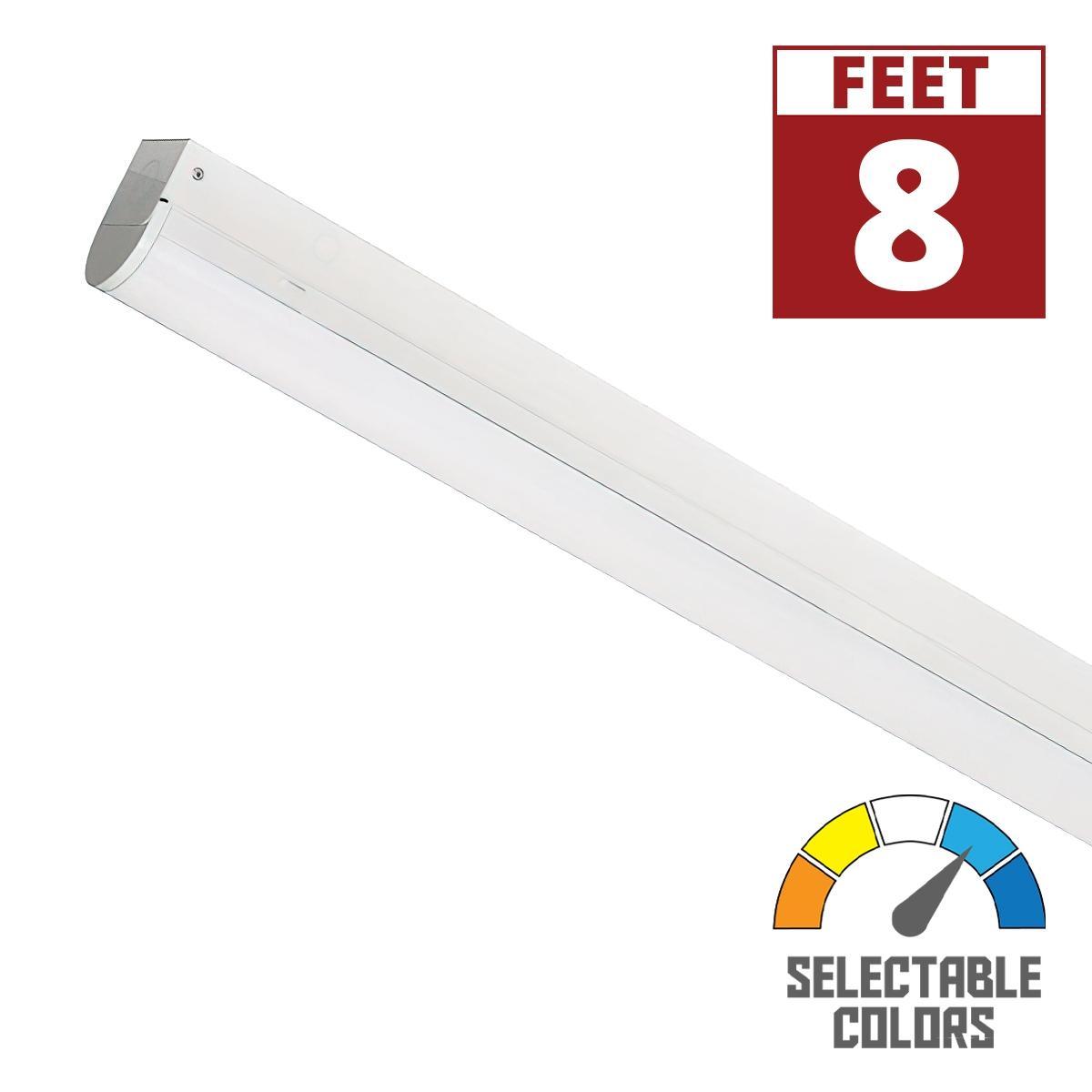 8ft LED Strip Light Fixture, 76 Watts, 7900 Lumens, 30K/40K/50K, 120-277V - Bees Lighting