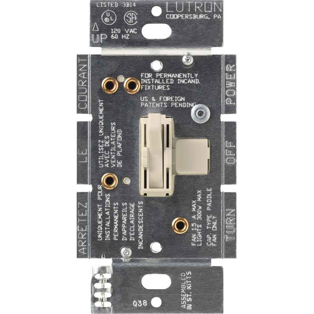 Lutron AY2-LFSQ Ariadni Toggler Fan and Light Control - Bees Lighting