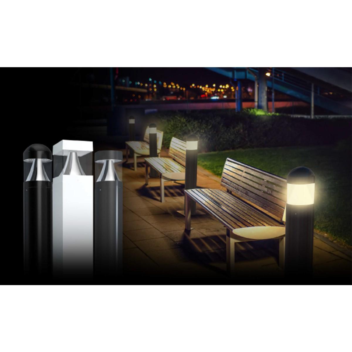 42 in. LED Bollard Lights With Photocell, 24 Watt, 30K/40K/50K Selectable CCT, 120-277V Input, Dome Top, Round Shape