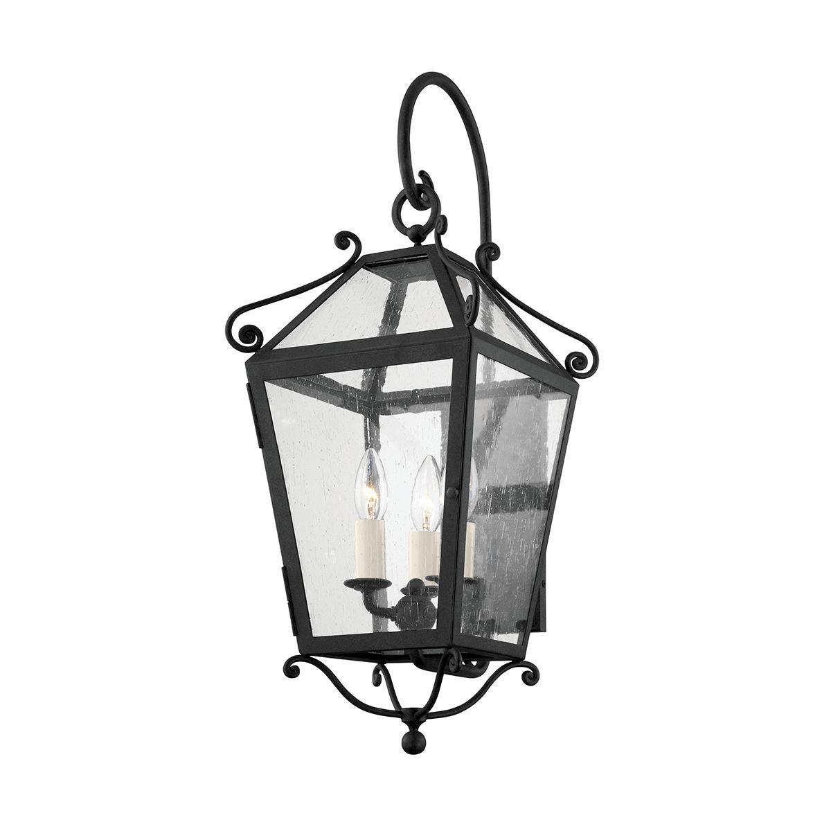 SANTA BARBARA COUNTY 26 In. 3 Lights Outdoor Wall Lantern French Iron Finish