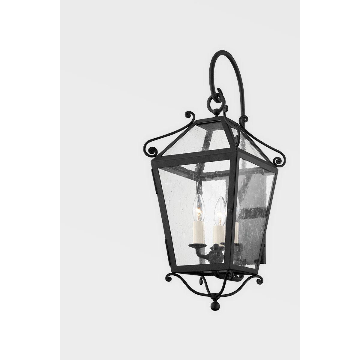 SANTA BARBARA COUNTY 26 In. 3 Lights Outdoor Wall Lantern French Iron Finish