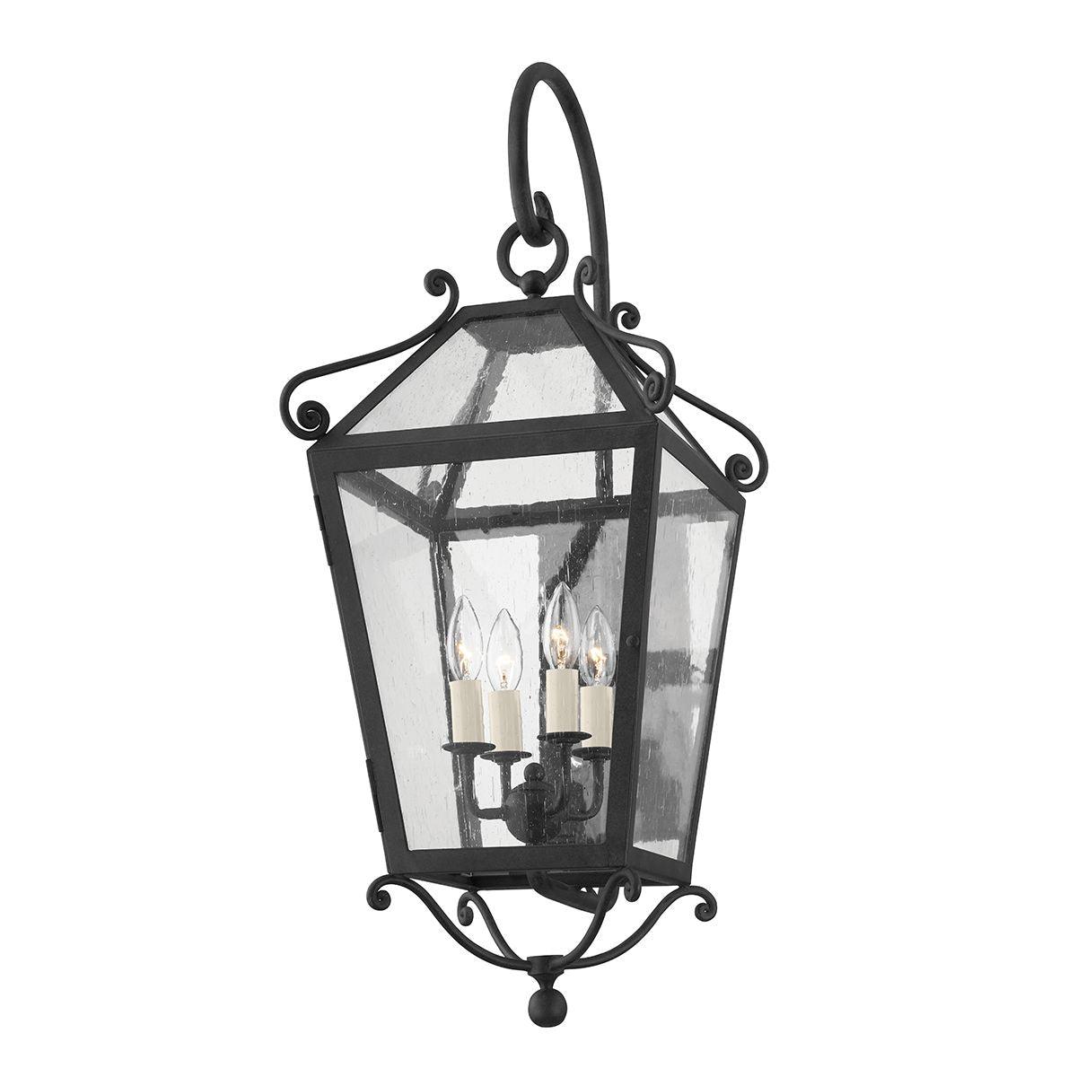 SANTA BARBARA COUNTY 34 In. 4 Lights Outdoor Wall Lantern French Iron Finish