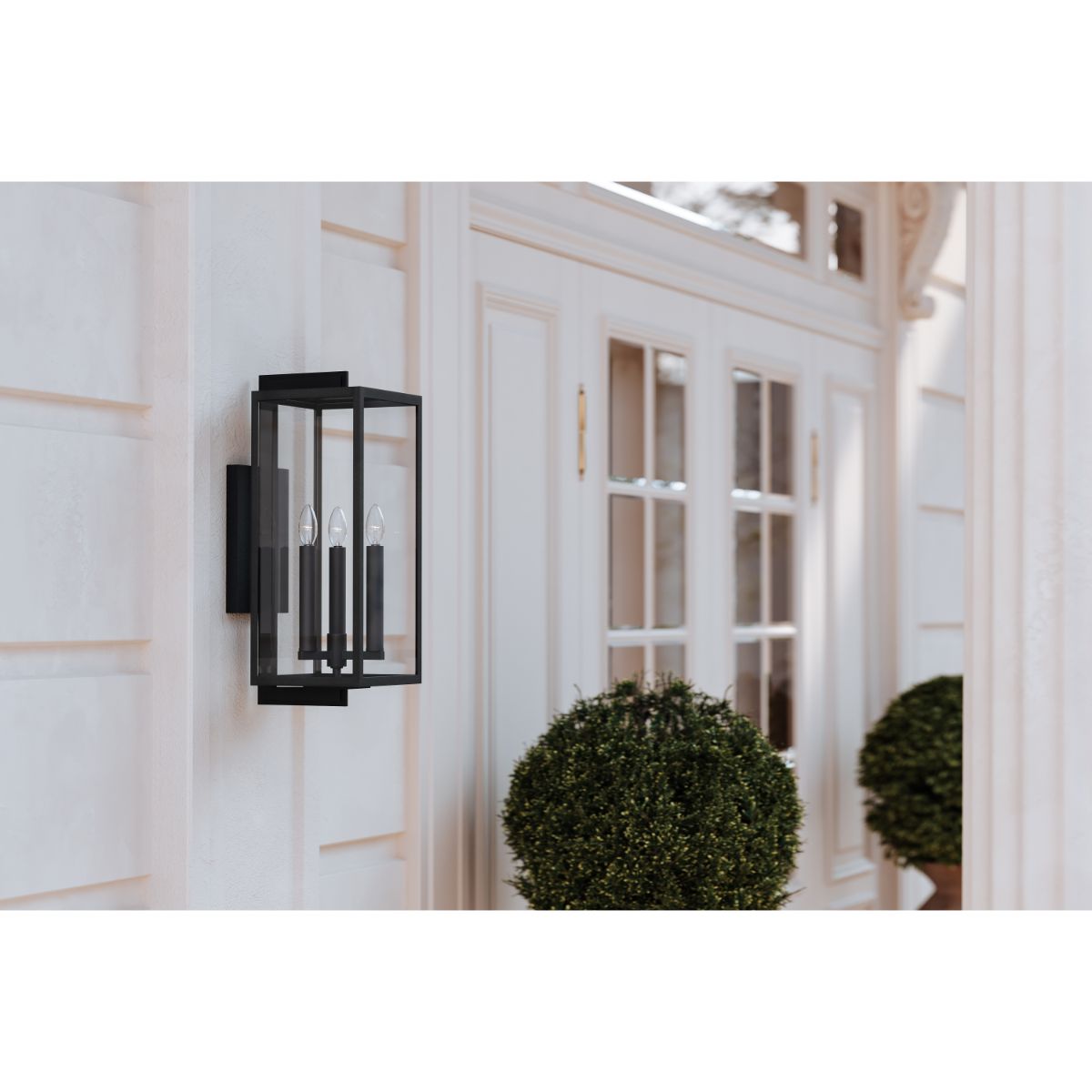 NICO 20 In. 3 Lights Outdoor Wall Lantern French Iron Finish