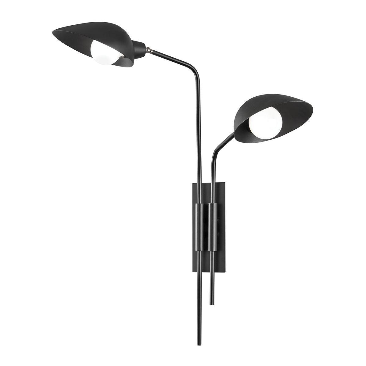 LEO 35 in. Armed Sconce Satin Black finish