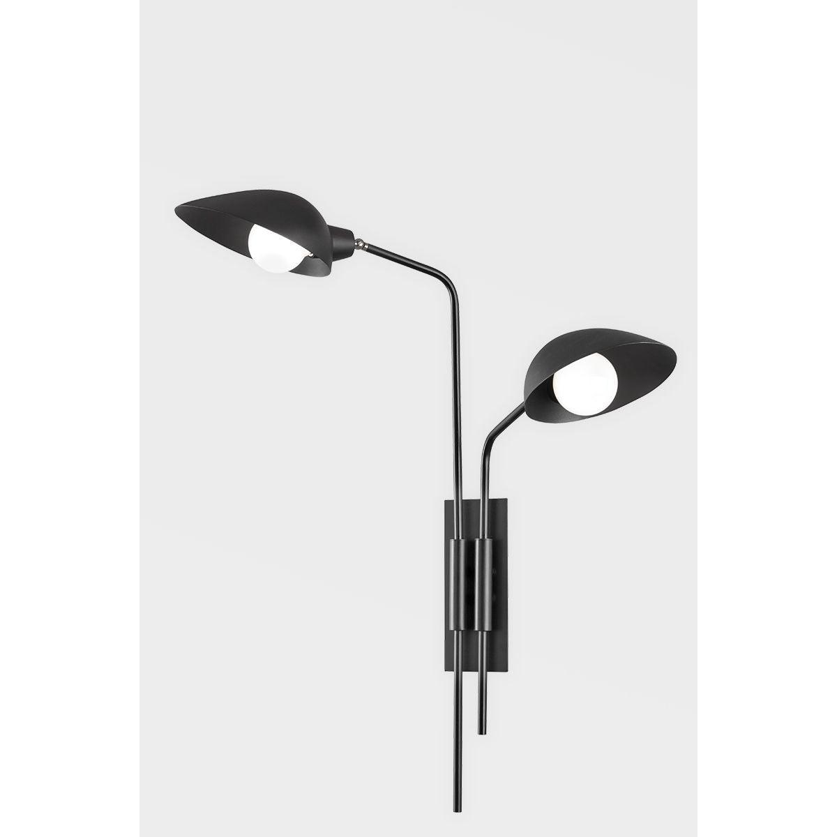 LEO 35 in. Armed Sconce Satin Black finish