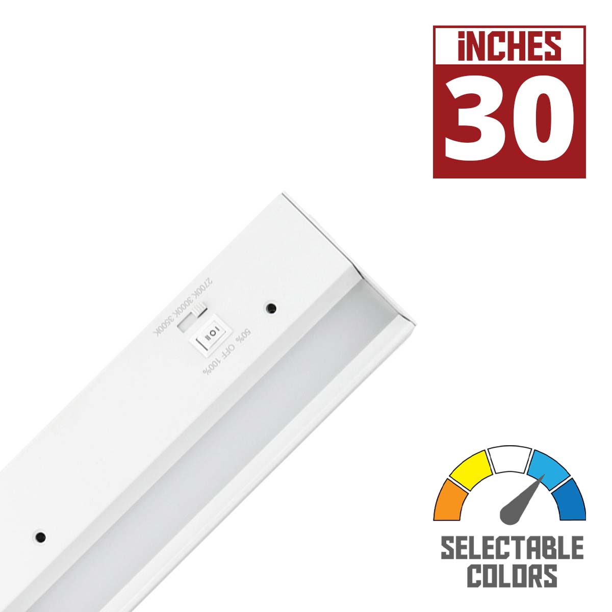 3-CCT Barlight 30in. LED Under Cabinet Light Bar, 1075 Lumens, 27K|30K|35K, 120V - Bees Lighting