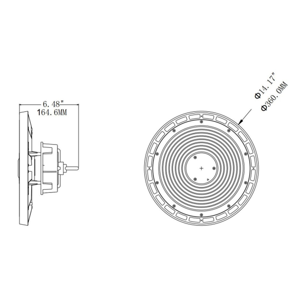 UFO LED Light, 240W, 38400 Lumens, 4000K/5000K, 120-277V - Bees Lighting