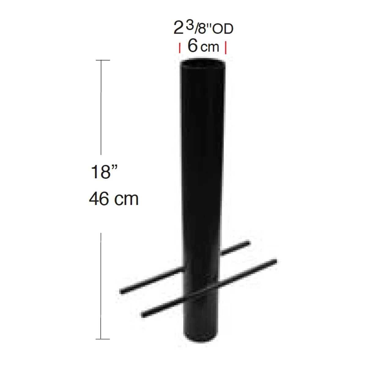 Poles Bracket Ground Concrete Mount 2 3/8 Inches Tenon For Slipfitters, Bronze Finish - Bees Lighting