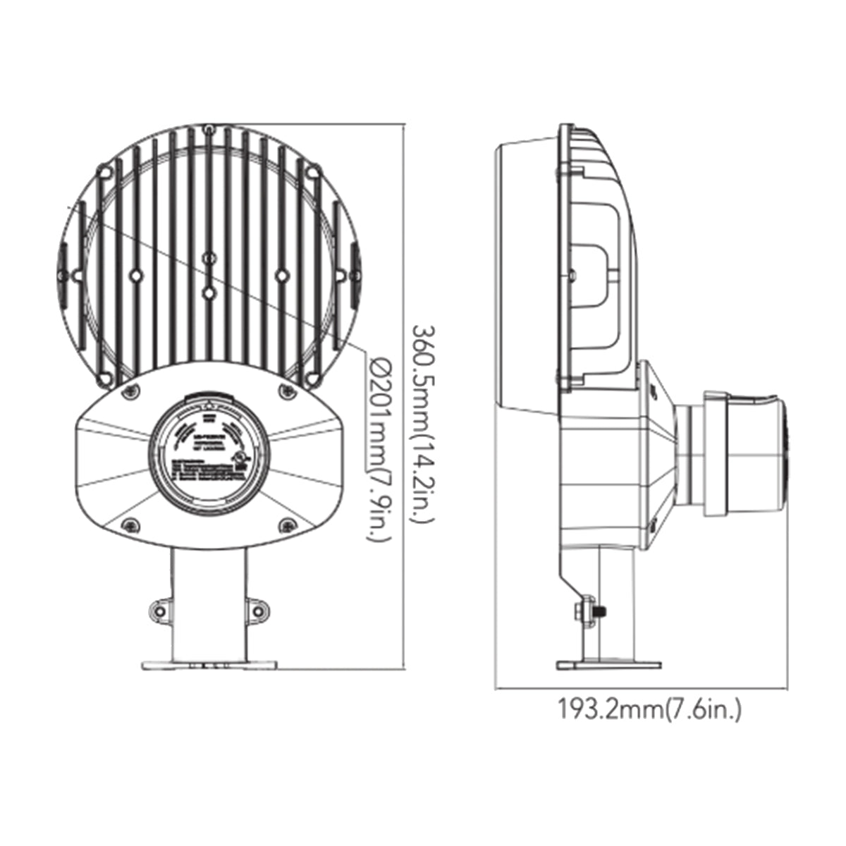 LED Dusk To Dawn Area Light, 80W, 12000Lm, 30K/40K/50K, 120-277V, Silver - Bees Lighting