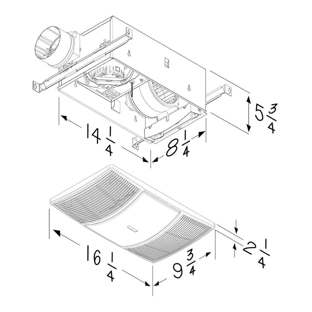 NuTone PowerHeat Series 80 CFM Bathroom Exhaust Fan With Heater - Bees Lighting