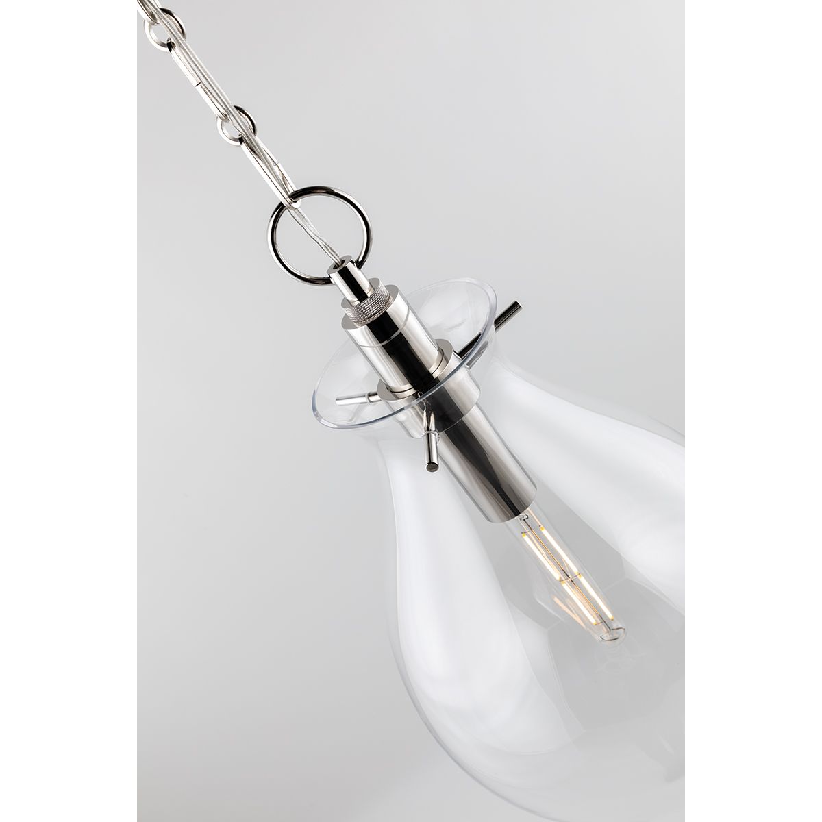 Ivy 18 In. LED Pendant Light Polished Nickel Finish - Bees Lighting