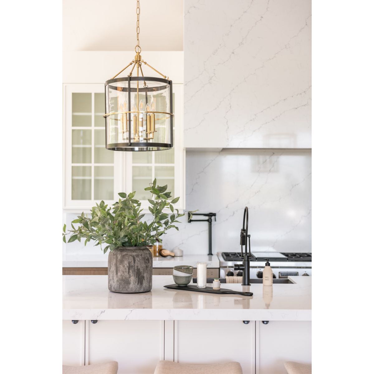 Ren 18 In. 6 Lights Pendant Light Old Bronze Finish - Bees Lighting