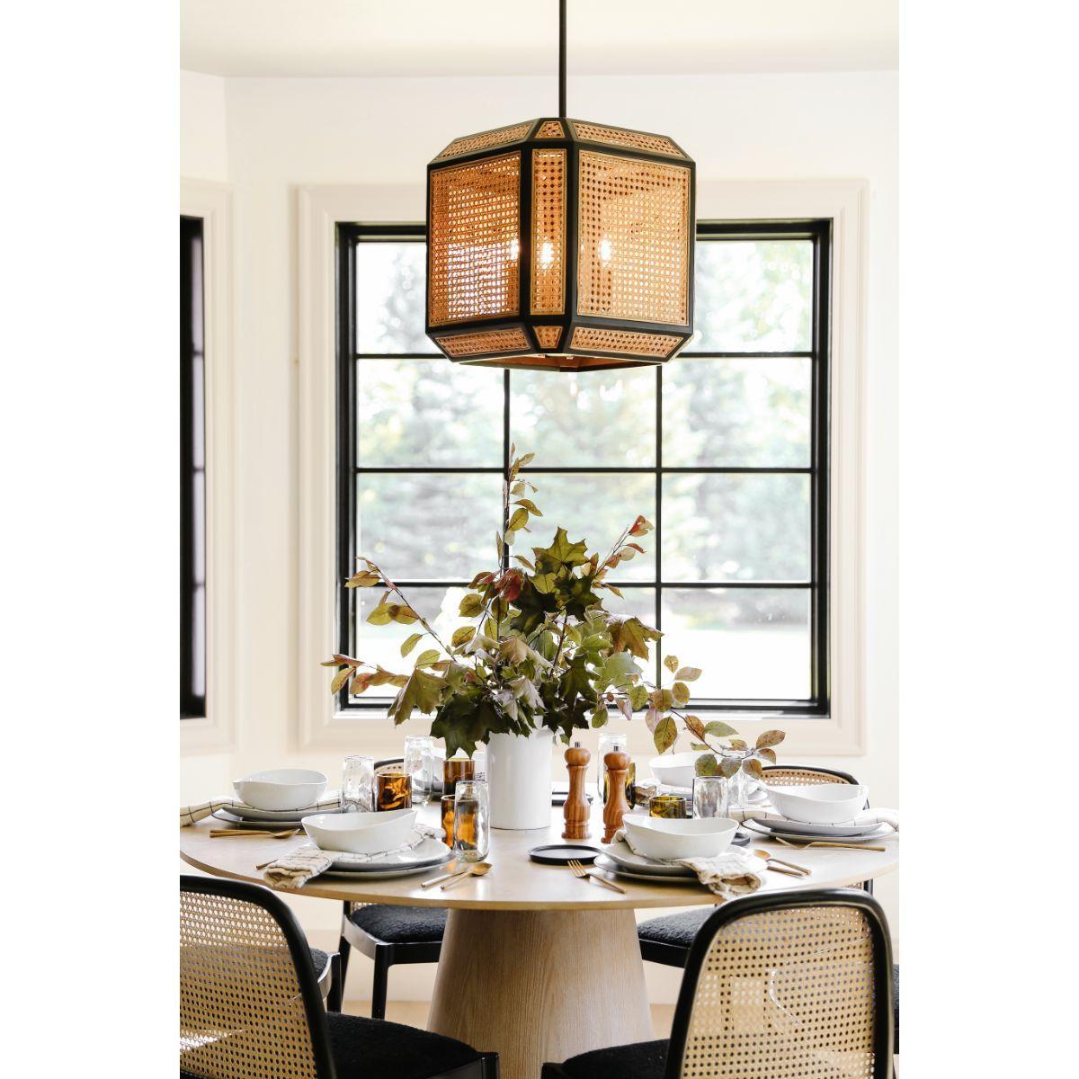 Georgia 18 in. 4 Lights Pendant Light Old Bronze Finish - Bees Lighting