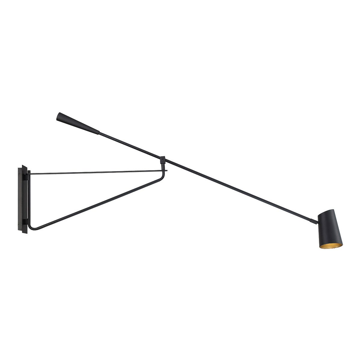 Stylus 59 in. LED Swing Arm Wall Sconce Black & Gold finish
