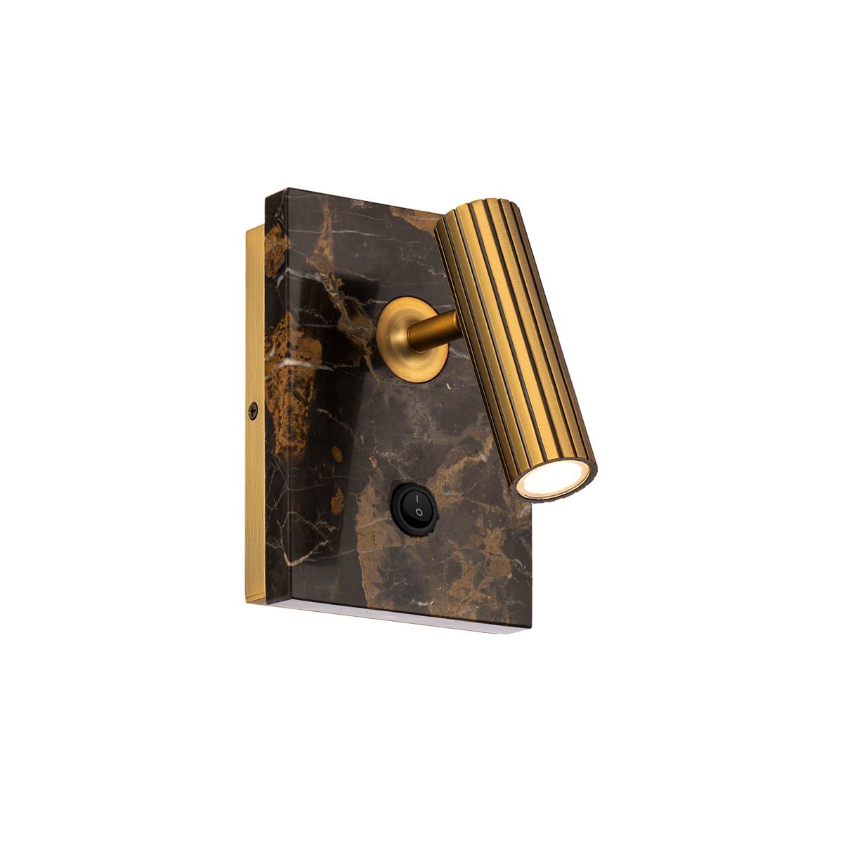 Nexus 7 in. LED Wall Sconce Black & Brass finish