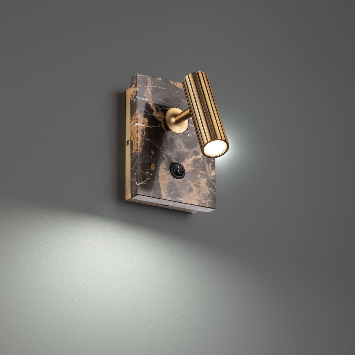 Nexus 7 in. LED Wall Sconce Black & Brass finish