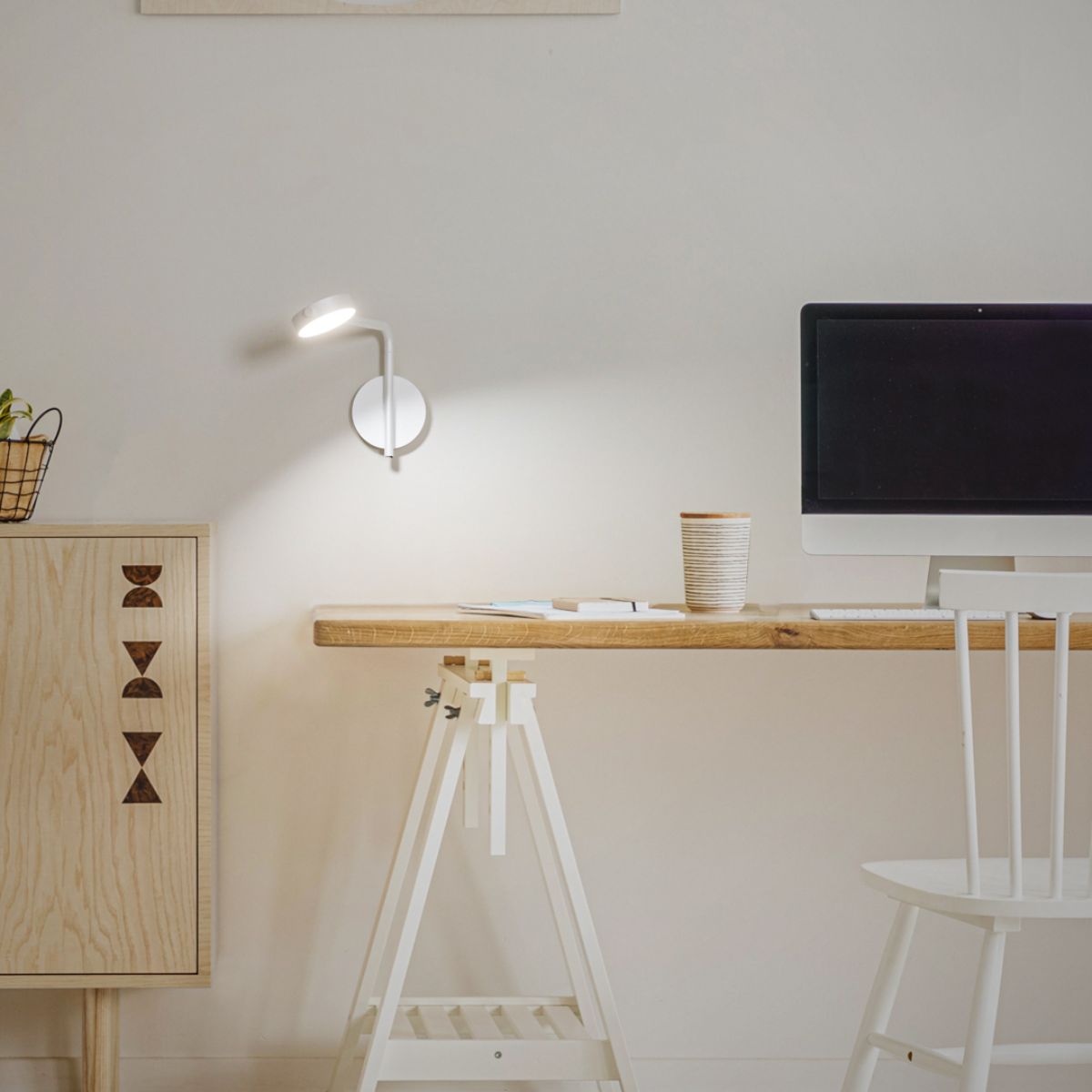 Elbo 14" LED Swing Arm, 3CCT, White Finish - Bees Lighting