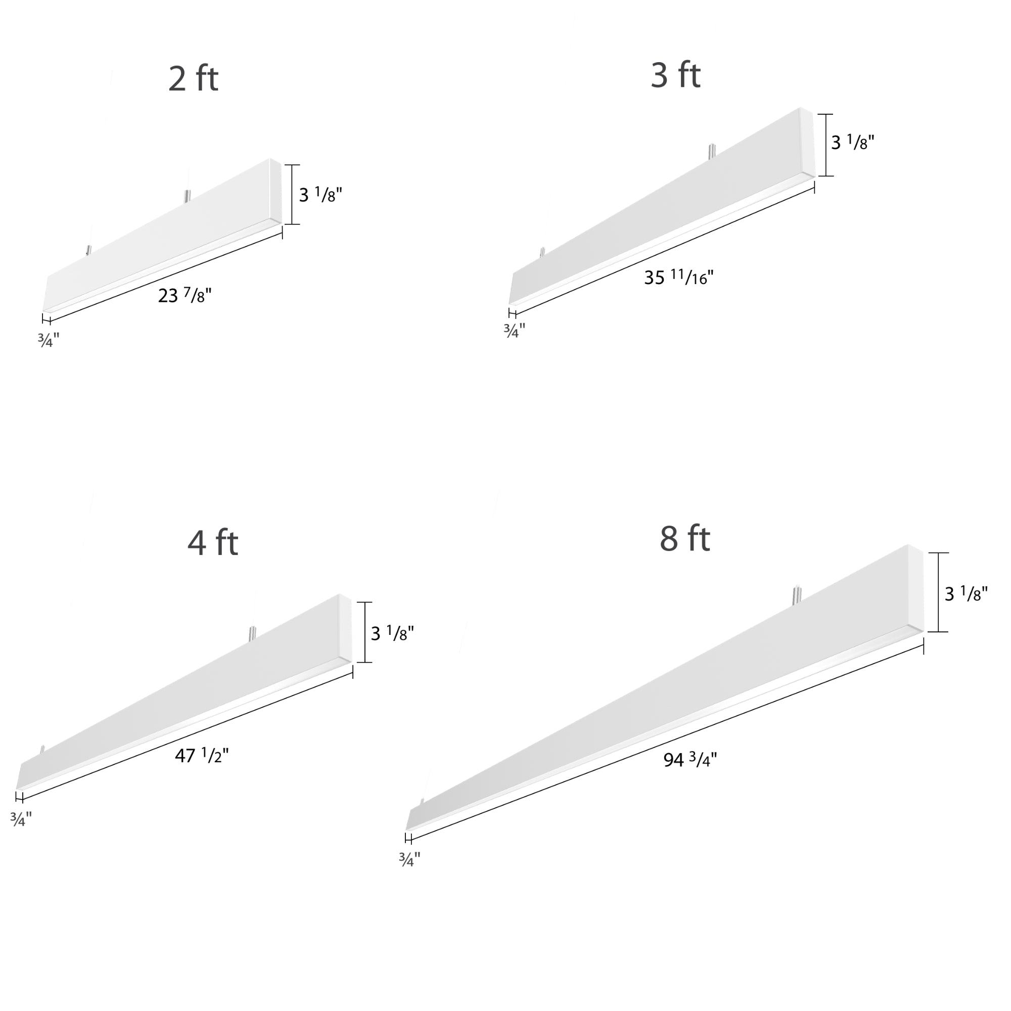 RAB BOAE2PS 2 ft Edge Linear Light 20W 2647 Lumens Selectable CCT 120-277V Silver