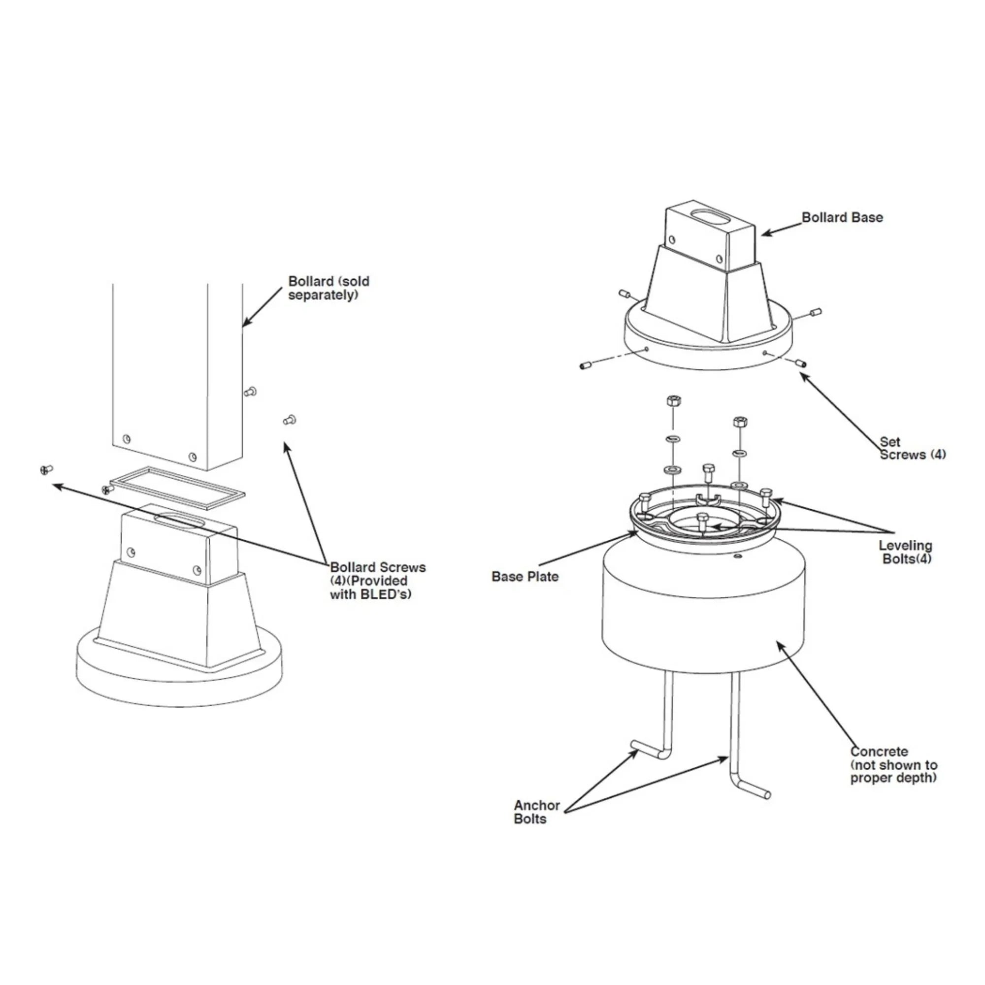 Bollard Base Adapter - Bronze