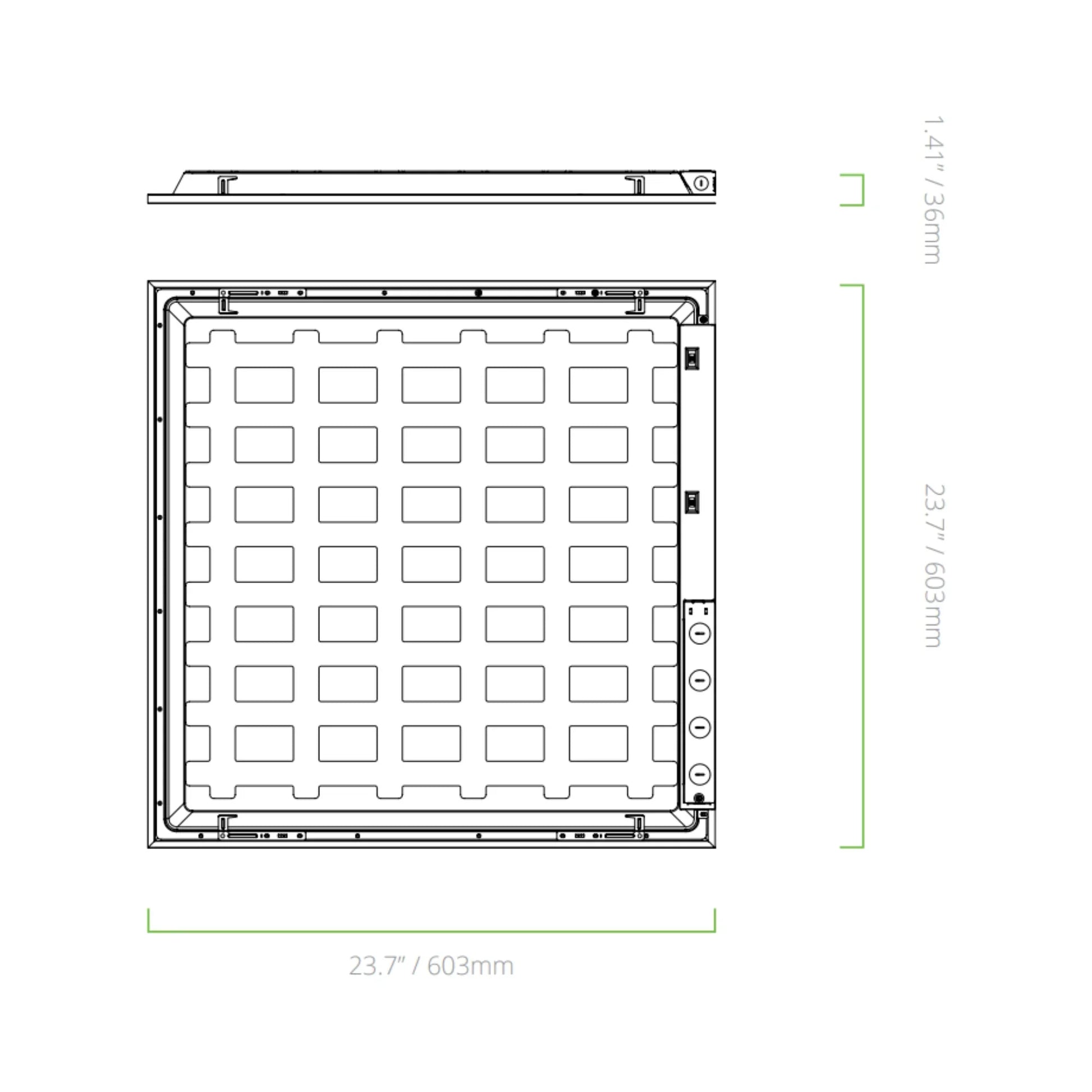 Eiko - 2x2 LED Flat Panel Light, 5000 Lumens, 40W, 35K/40K/50K, 120-277V | Bees Lighting