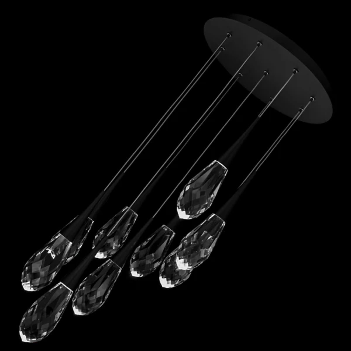 Hibiscus 17 in. 9 Lights LED Pendant Light Selectable CCTBlack Finish