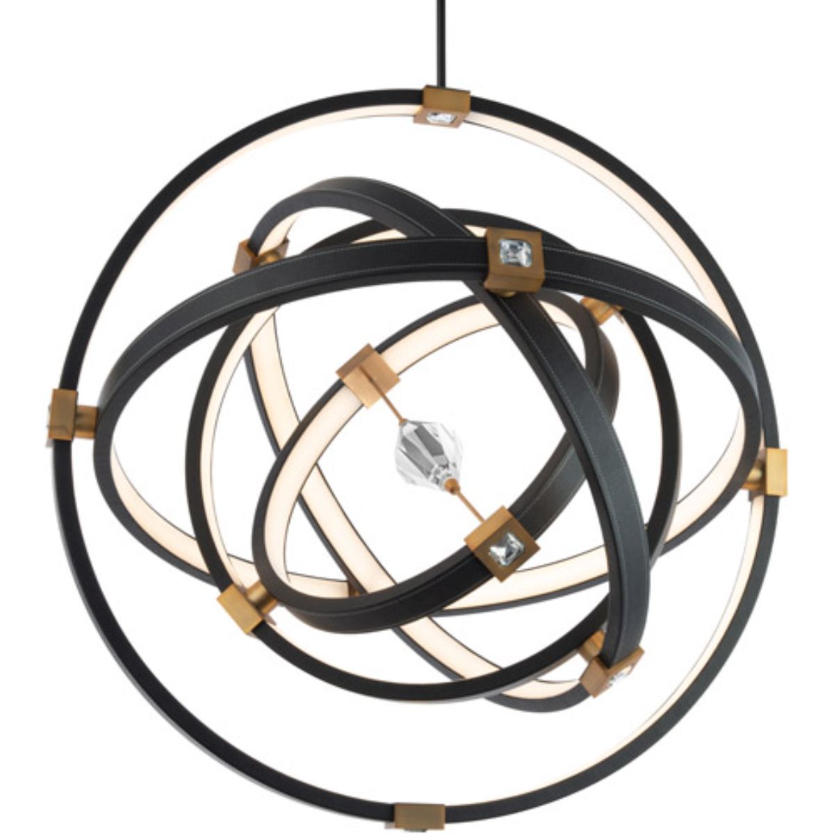 Atomic 36 in. LED Pendant Light Selectable CCTBlack & Brushed Nickel Finish
