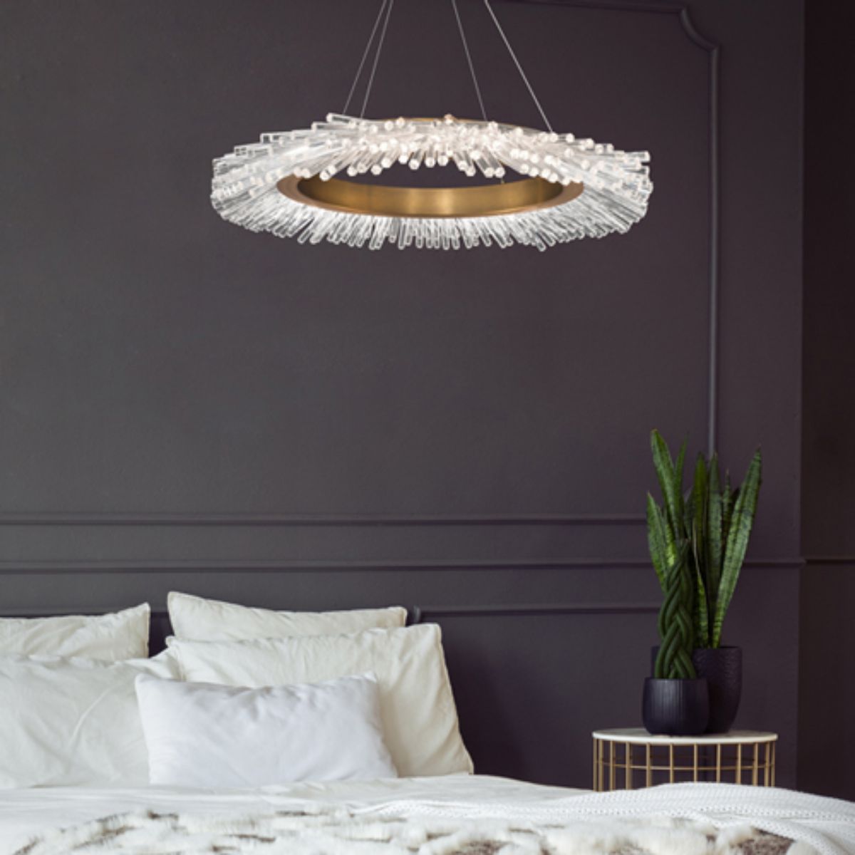 Benediction 36 in. LED Pendant Light Selectable CCT Brass Finish