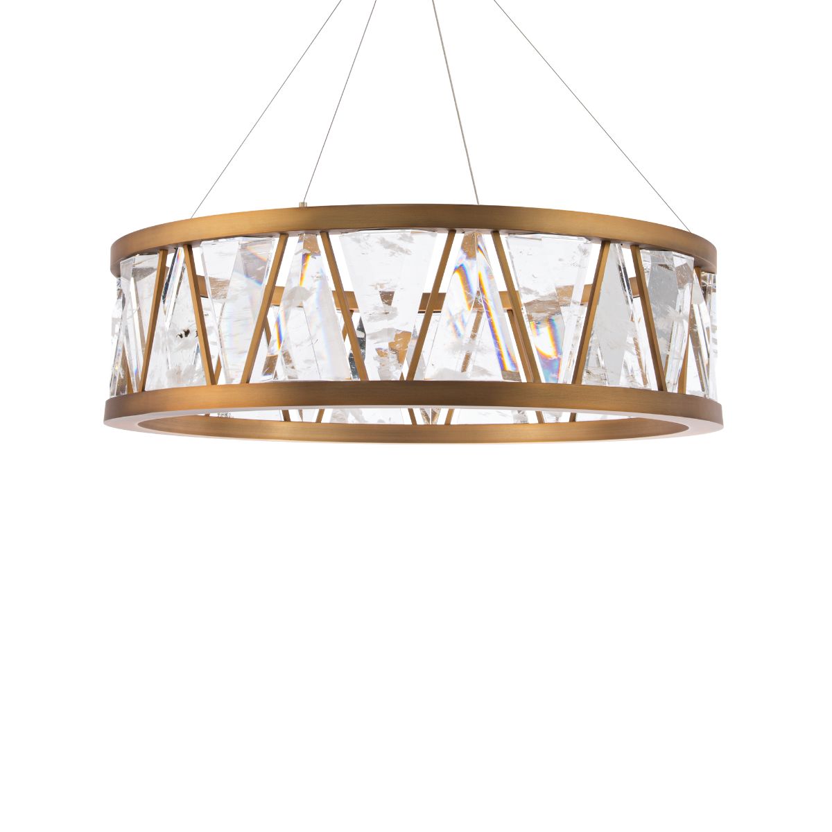 Corinth 32 in. LED Pendant Light Selectable CCT Brass Finish