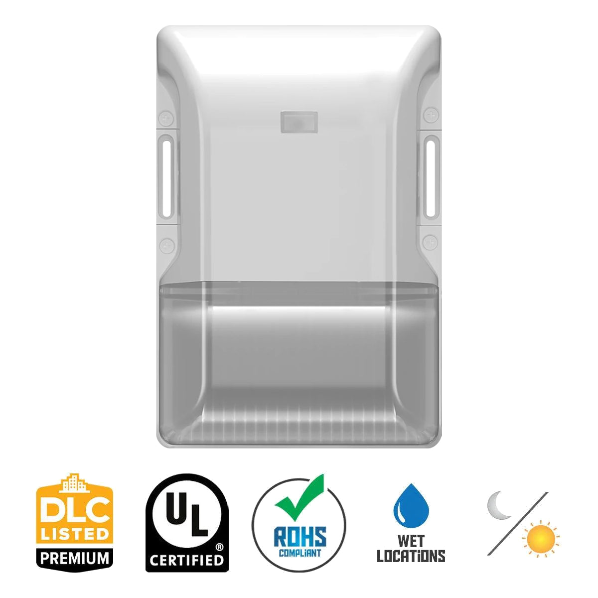 LED Mini Wall Pack With Photocell, 20W, 3000 Lumens, 30K/40K/50K, 120-277V, White - Bees Lighting