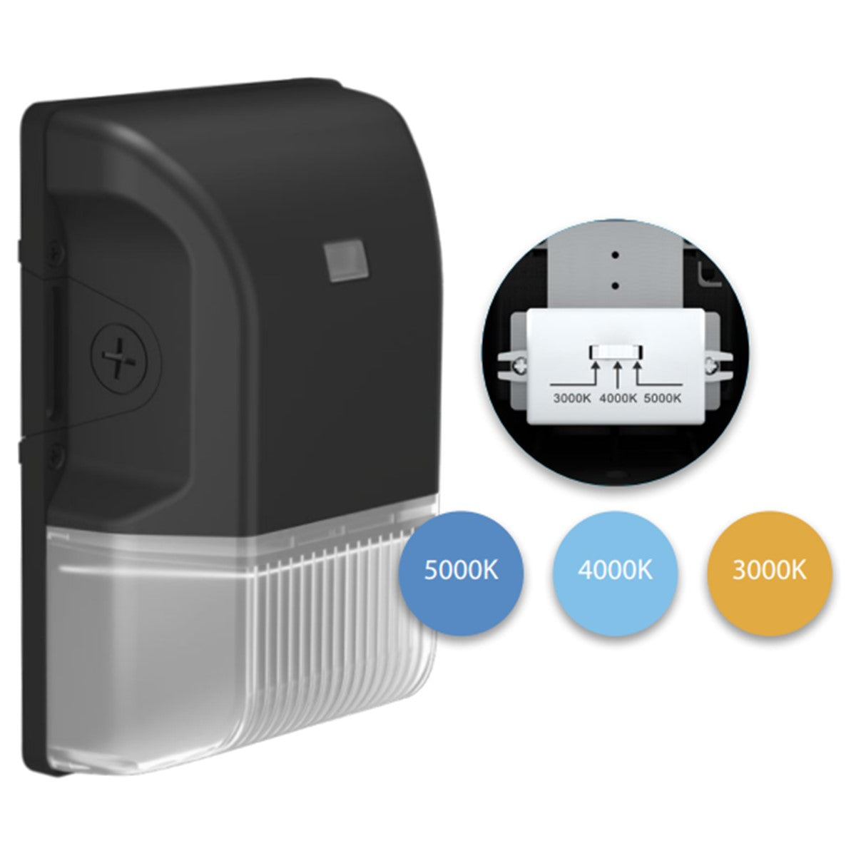 LED Mini Wall Pack With Photocell, 30W, 4300 Lumens, 30K/40K/50K, 120-277V, Bronze - Bees Lighting