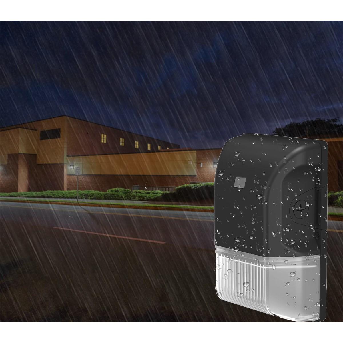 LED Mini Wall Pack With Photocell, 30W, 4300 Lumens, 30K/40K/50K, 120-277V, Bronze - Bees Lighting