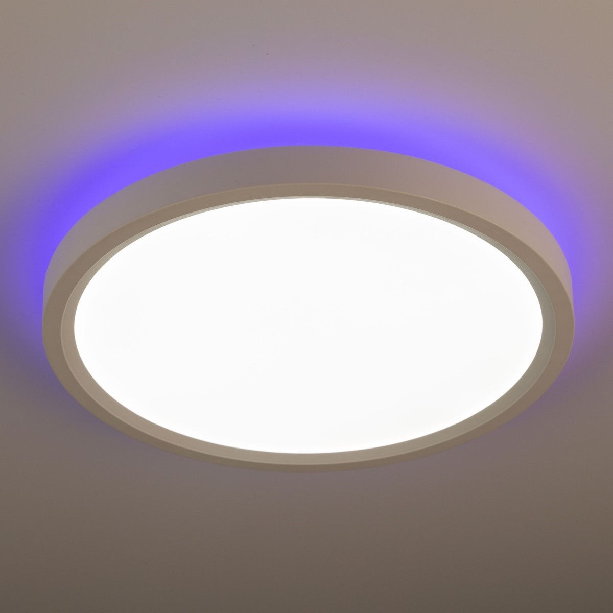 12 in. Smart LED Flush Mount Light RGB White Finish