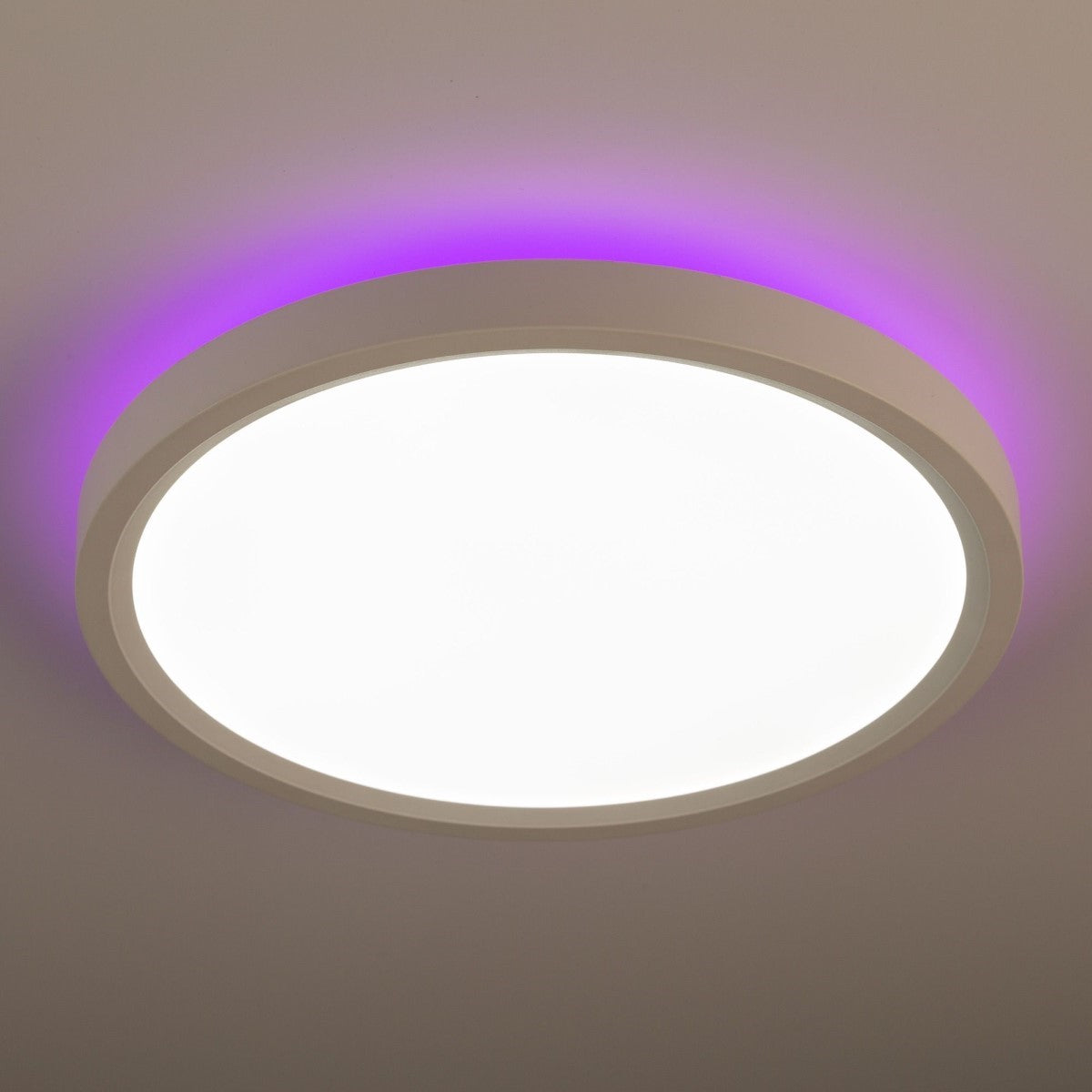 12 in. Smart LED Flush Mount Light RGB White Finish