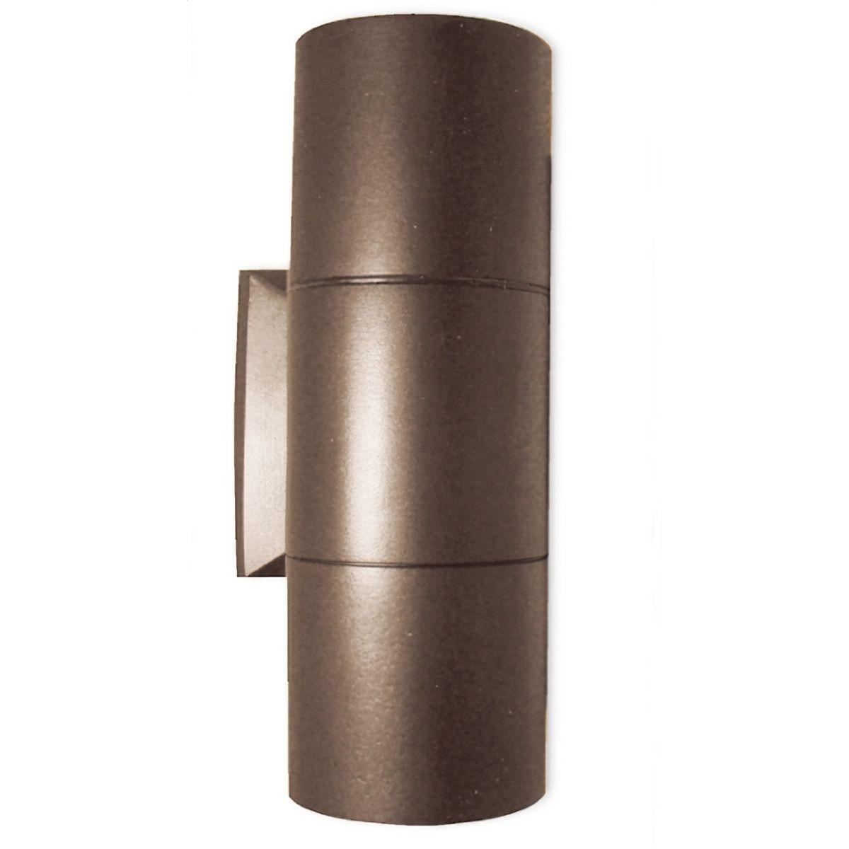 5 In 2 Lights Outdoor Cylinder Up/Down Wall Light Bronze Finish