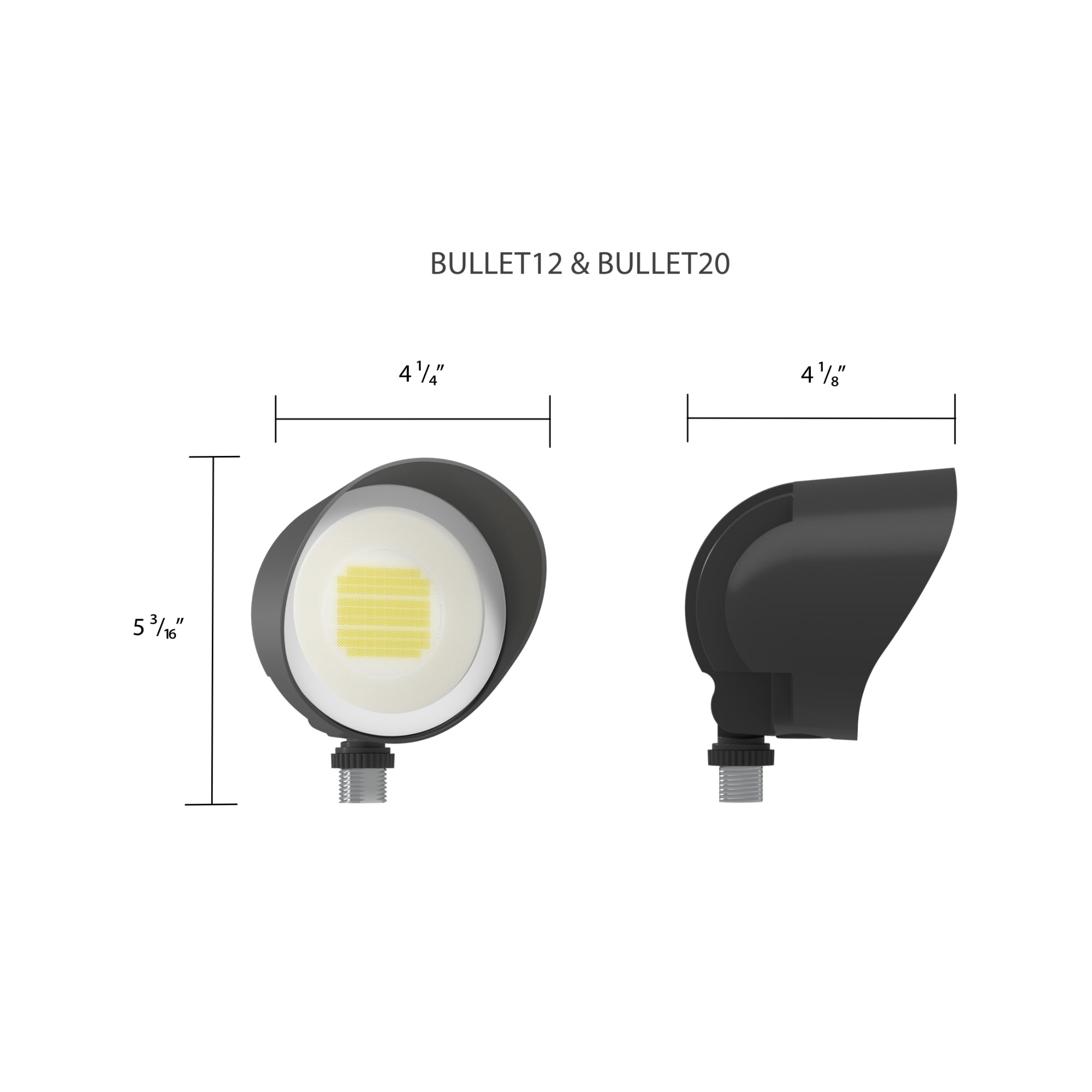 RAB BULLET12W Field Adjustable Flood Light 1324 Lumens 12W Selectable CCT 120-277V White