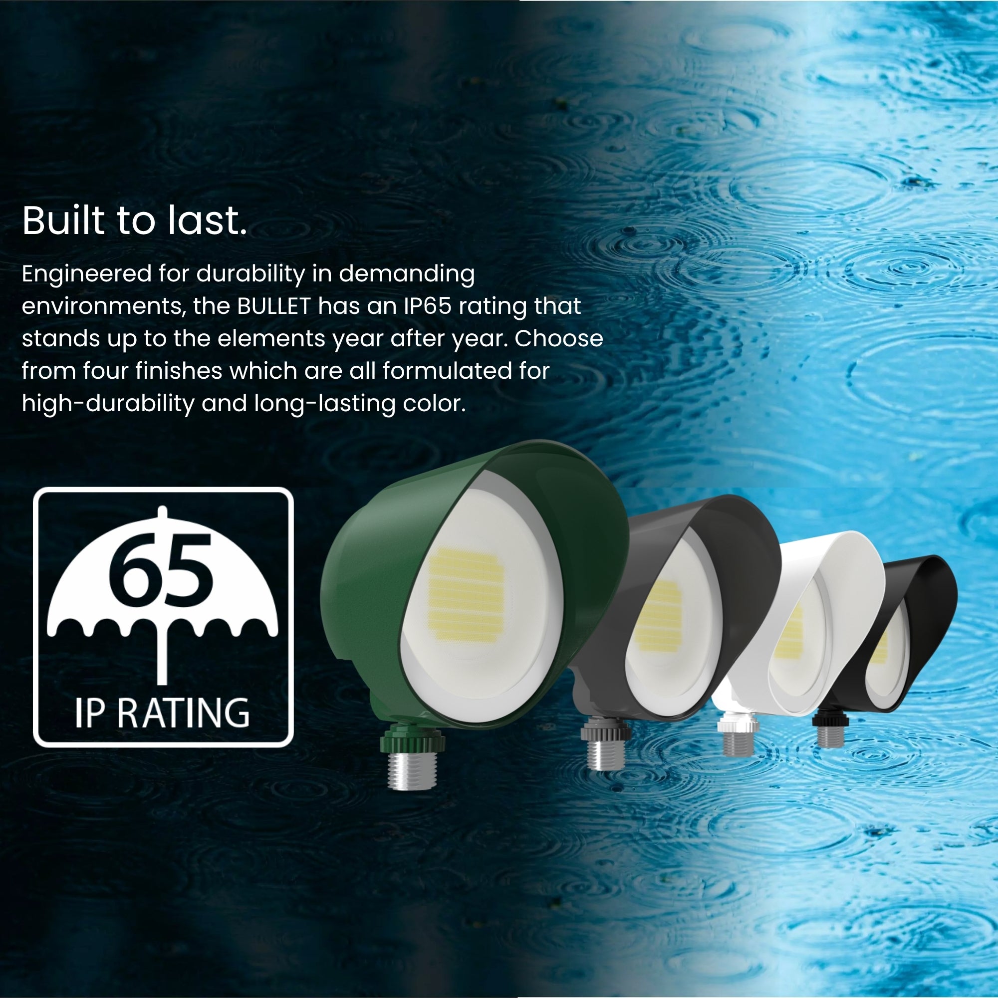 RAB BULLET20A Field Adjustable Flood Light 2095 Lumens 20W Selectable CCT 120-277V White